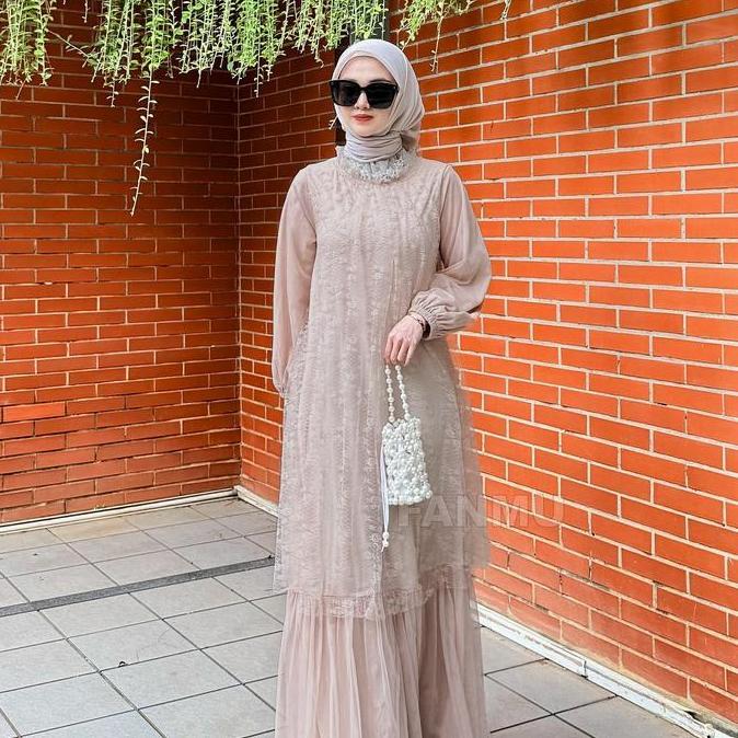 FANMU Raya Collection | Gamis Pesta Mewah Elegan Terbaru | Gamis Brokat Premium | Gamis Brukat Tile 