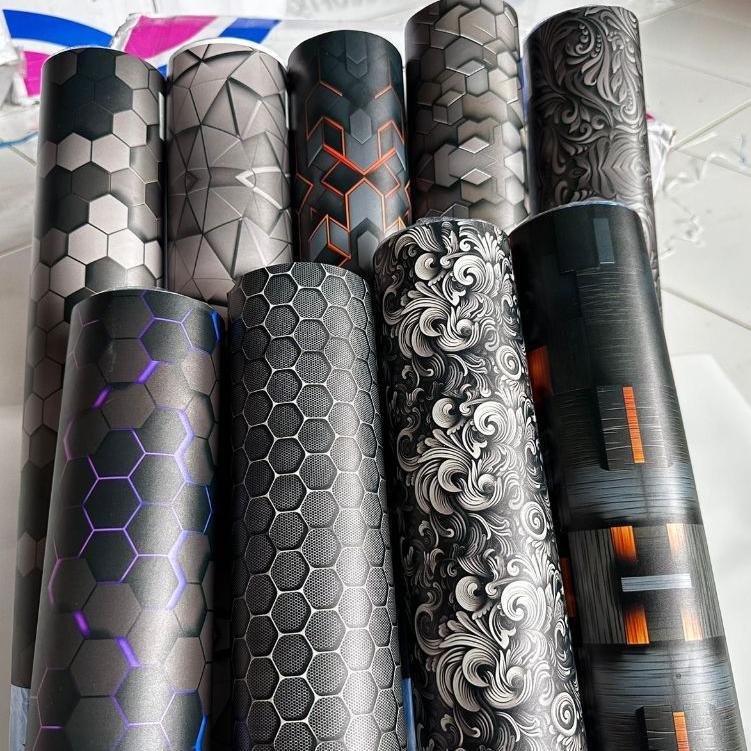 LIMITED STICKER SKOTLET KARBON HEXAGON 5D DOFF / SKOTLET STIKER MOTOR DAN MOBIL / MOTIF KEREN KEKINI