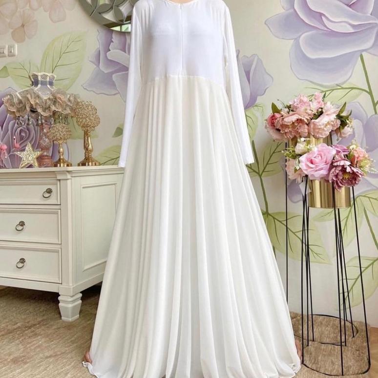 Grade Ori Promo 1.1 Queen Basic Dress Look Like Gamis Sisesa Ceruty By Haura