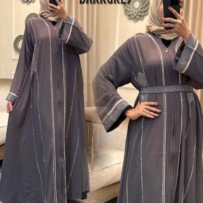 Abaya Arumie Series 02 MEWAH Baju Gamis Lebaran marbella IMPORT Jetblack Premium Putih Denim Navy Ma