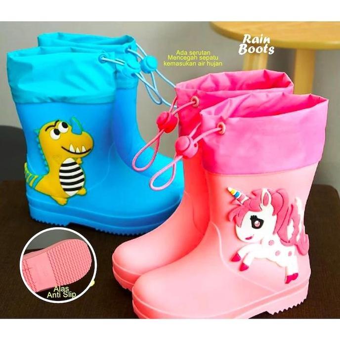 Sepatu boot anak anti air lucu sepatu hujan anak laki laki dan perempuan BS