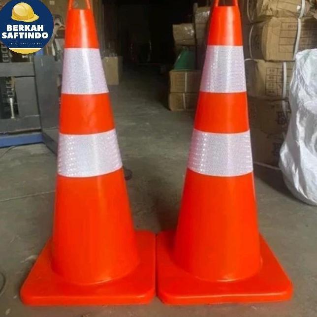 Traffic Cone 70Cm Rubber Safety Cone 70 Cm Kerucut Lalu Lintas