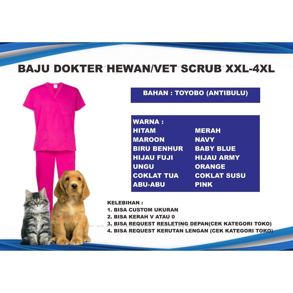 -VY- Baju Dokter Hewan/Vet Scrub XXL-4XL (Dokter Umum Juga Bisa)