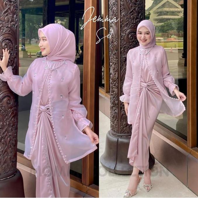 JEMMA ORGANZA ONE SET READY JUMBO TERMURAH SETELAN KONDANGAN SERAGAM BRIDESMAID WANITA KEKINIAN GAUN