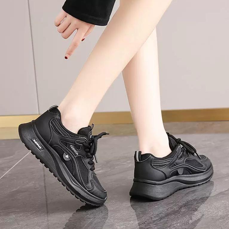 FREE ONGKIR RUIX BLACK SHOES / SEPATU CASUAL HITAM / SEPATU FASHION WANITA / SNEAKERS SHOES / SEPATU