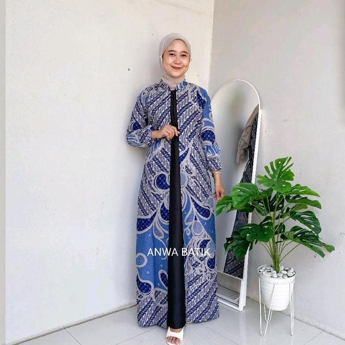 Promo Gamis Batik Mix Moscrepe Premium Wanita Busui Terbaru Gamis Batik Jumbo Ld 130Cm