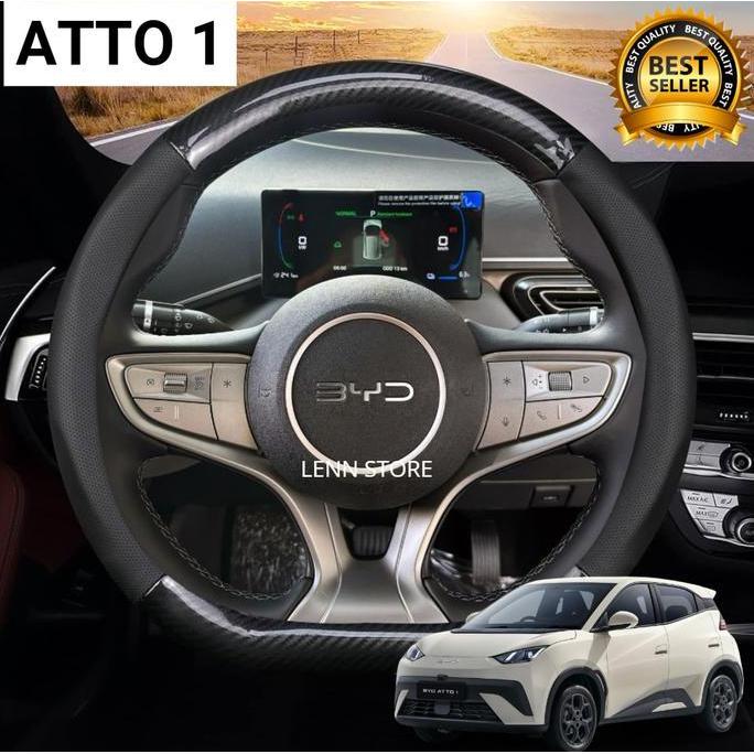 Cover Sarung Stir Carbon Mobil BYD ATTO 1 2025 2026