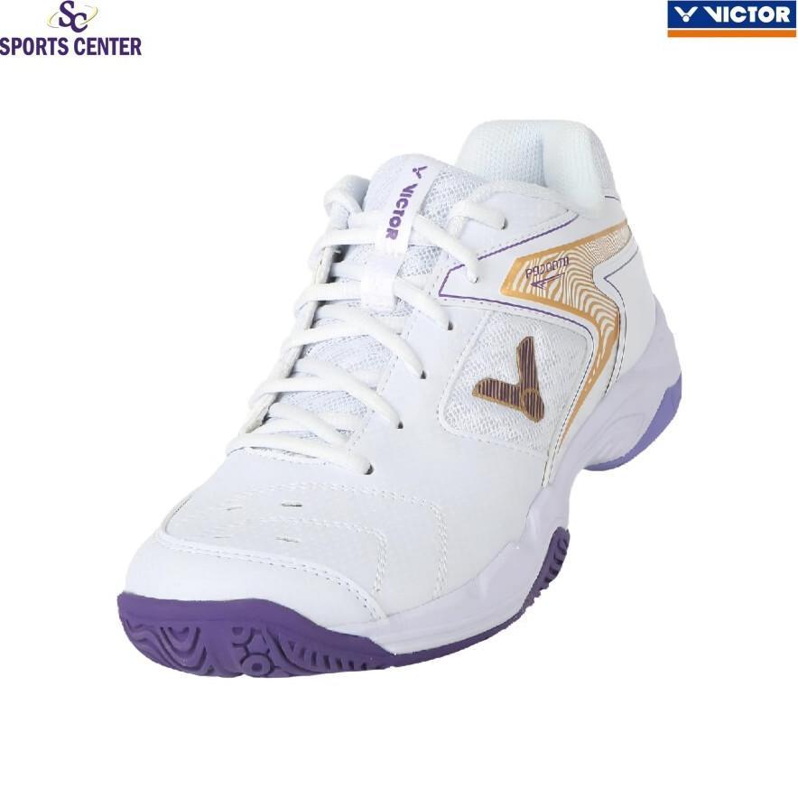 PROMO TERBARU New Sepatu Badminton Victor Wide P9200TD AJ / P9200 TD AJ / P 9200 TD AJ White Purple