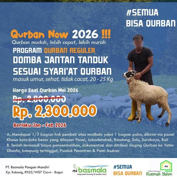Belisekarang- Basmala Farm Promo Qurban 2026 Tebar Domba Kambing Sapi Pelosok Negri Hewan Kurban Ama