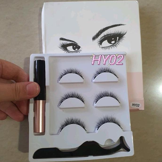 Moumou- Bulu Mata Magnet 3Pairs . Bulu Mata 3D Magnet Eyeliner