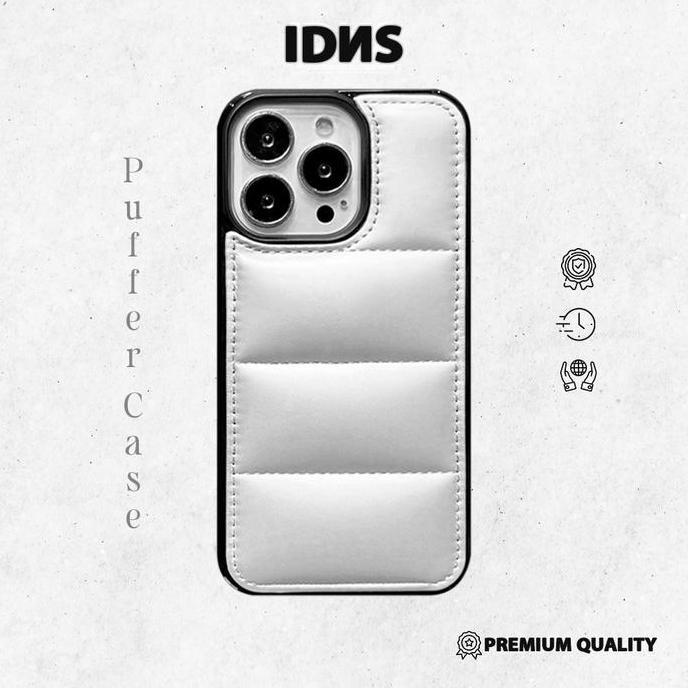 IDNS Casing Bantal Iphone Full White / Pillow Case / Puffer case Iphone / Casing Puffer / Casing Iph
