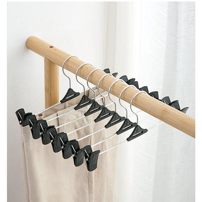 FYP 10 PCS HANGER BAJU GANTUNGAN JEPIT BESI KAWAT SEGITIGA HITAM ''