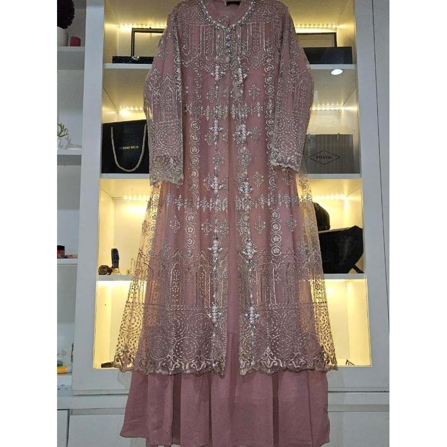 Sekarangaja- Andari Twotone/Baju Muslim/ Baju Lebaran Gamis Alika Design 2025