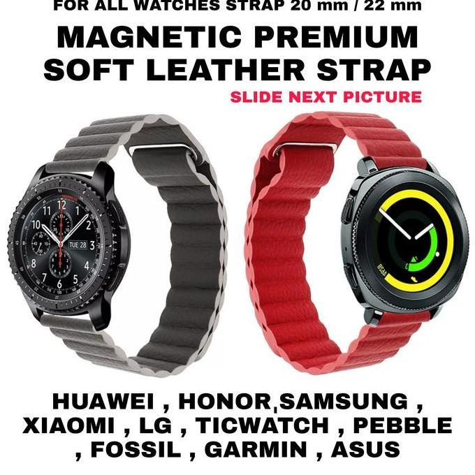 Tali Jam Kulit Soft Leather Strap untuk Huawei Samsung Xiaomi Garmin