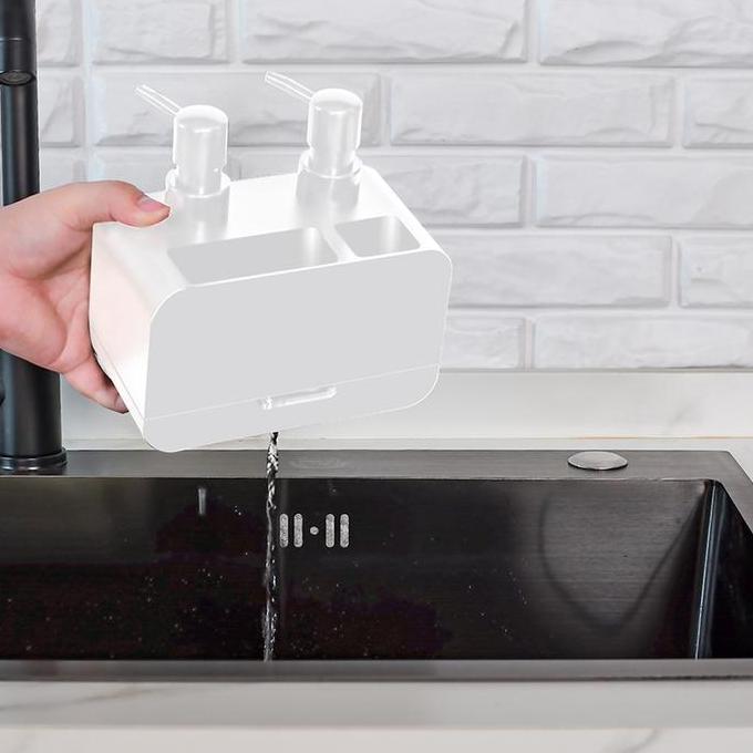 Sale Informa Eri Dispenser Sabun Cair Double Dengan Spons - Putih Wadah Sabun Tempat Sikat Organizer