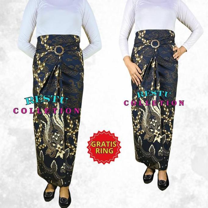 DV65 - ROK LILIT MOTIF BATIK MEGAMENDUNG SILVER BAWAHAN WANITA KEBAYA WISUDA KONDANGAN TUNANGAN NIKA
