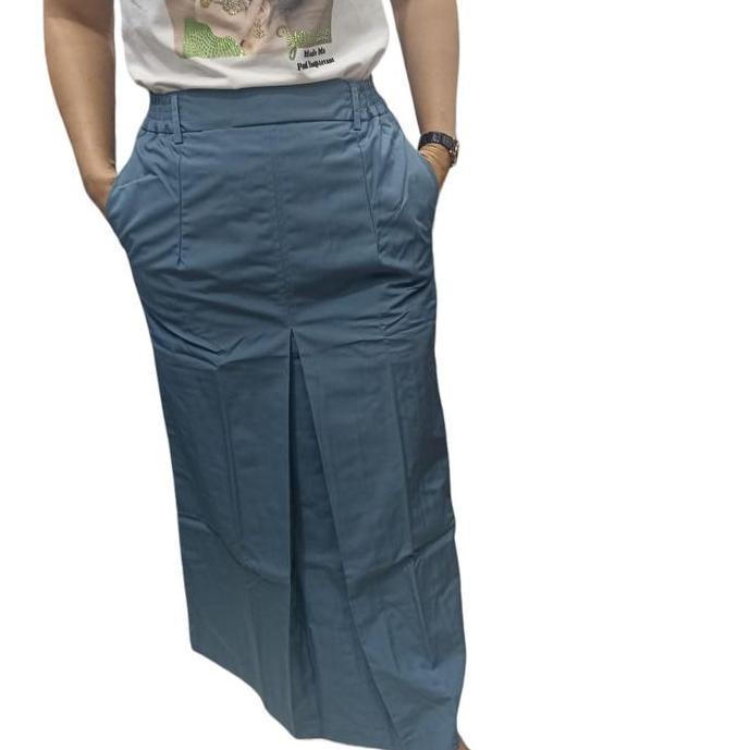 DR256 - Rok Span Rempel Satu SMA Abu,Hitam,Cokelat dan Putih Wanita Panjang Dewasa Coklat Cewek Merk