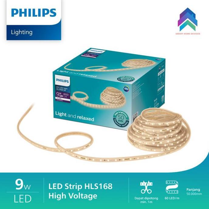 Ready stock Paket Lampu Selang PHILIPS LED Strip HLS168 Panjang 2 Meter Termasuk 1 Adaptor 7.5 9 Wat