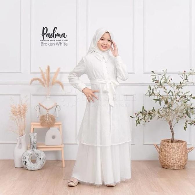Termurah  Abaya Padma Kids Dress/Gamis Anak Perempuan Remaja Tanggung Muslimah Cantik Dan Anggun Usi
