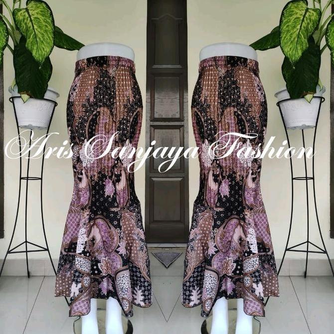 DV398 >> REAL PICT Rok Batik plisket duyung fit s-Jumbo all size/bawahan kebaya /rok wisuda/rok pest