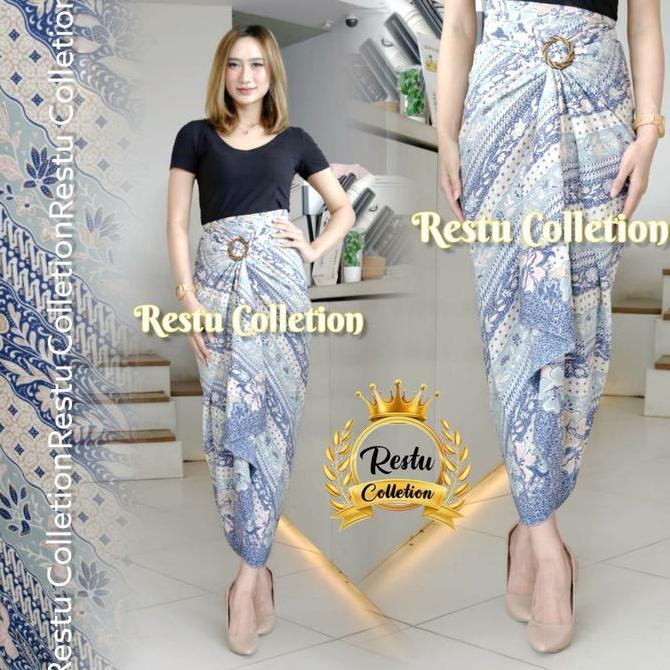 DE127 - ROK LILIT MOTIF BATIK PULAU MAROON BAWAHAN WANITA KEBAYA WISUDA KONDANGAN TUNANGAN NIKAHAN B