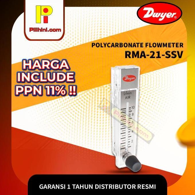 Dwyer RMA-21-SSV Rate-Master Polycarbonate Flowmeter