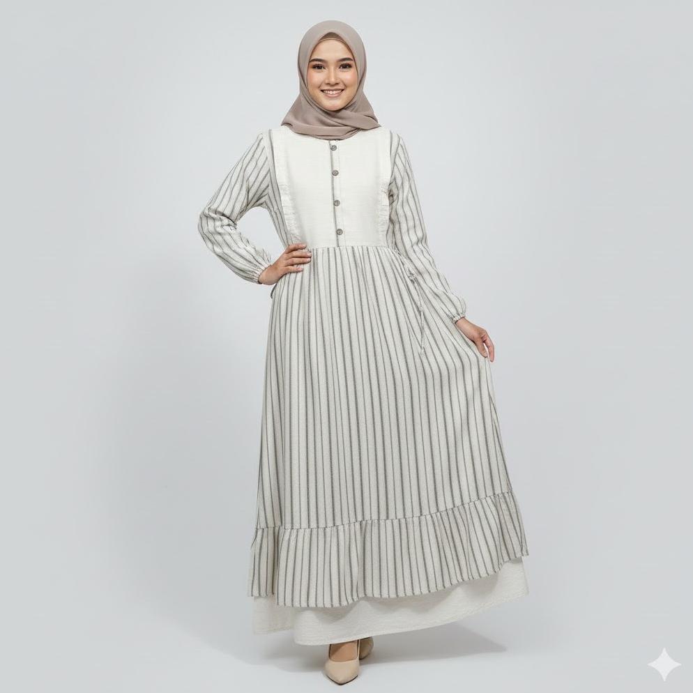 RILLEY - Gamis Ellen | Gamis Wanita Adem Bahan Linen