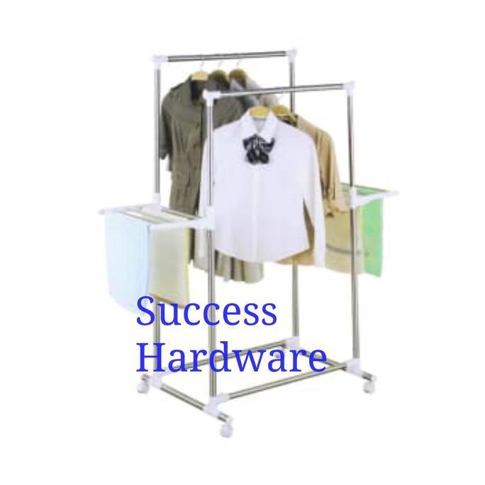* KRISBOW JEMURAN PAKAIAN DOUBLE TIANG GARMENT RACK DOUBLE ROD ''