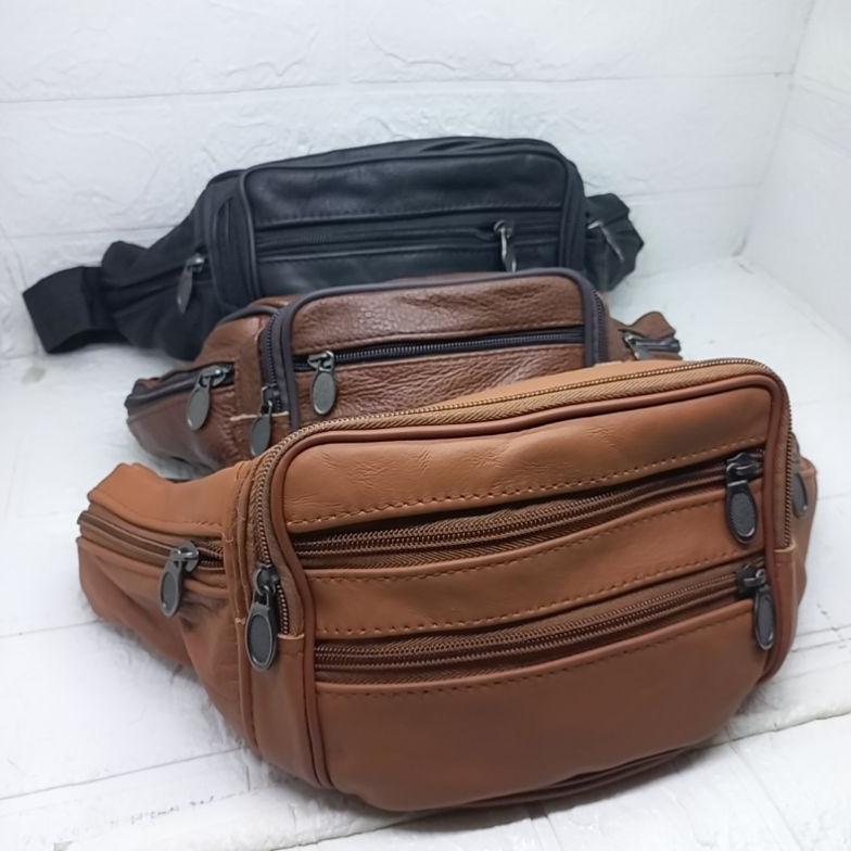 Tas Pinggang Kulit Sapi Asli Ukuran BesarTas Selempang Kulit Asli Waistbag Kulit Asli Pria Wanita