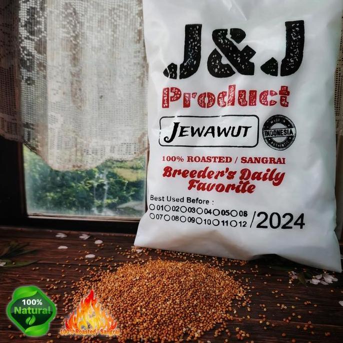Foodx- J&J Jewawut Import Foxtaill Milet 1Kg - Pakan Burung Sangrai Untuk Kenari Lovebird Perkutut F