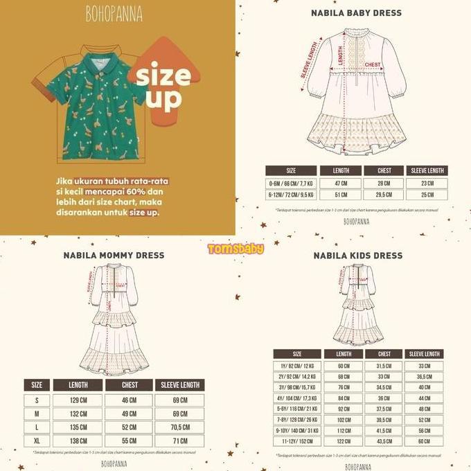 [TOMS] BOHOPANNA - Sarimbit Raya Idul Fitri Family Set SABILA -ZIDAN | NABILA Baby Kids Dress | INAY