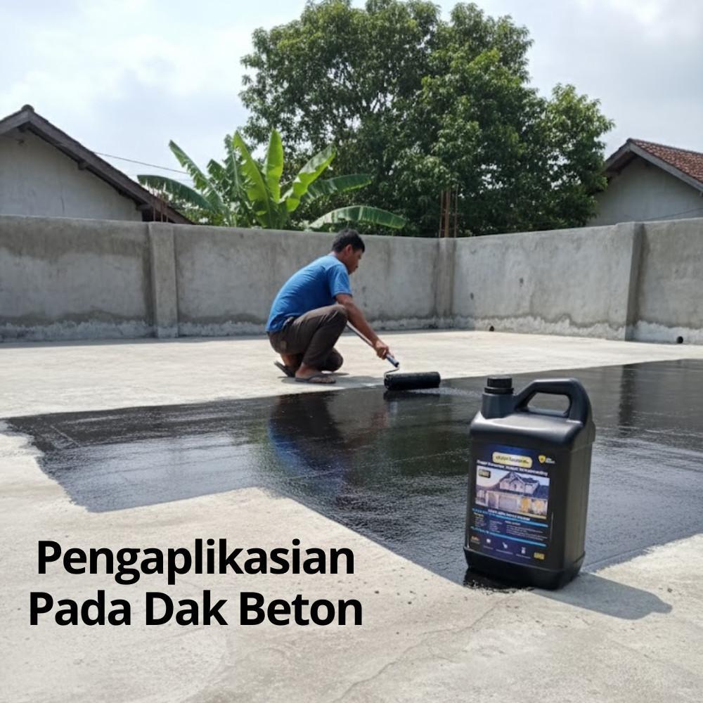Aspal Cair Anti Bocor 5Kg Bonus Rol + Sarung Tangan Untuk Dak Beton, Kamar Mandi, Asbes Dan Kolam