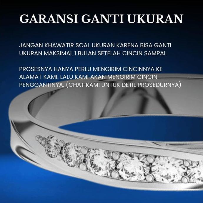Cincin perak lamaran tunangan nikah couple lapis emas putih/platinum