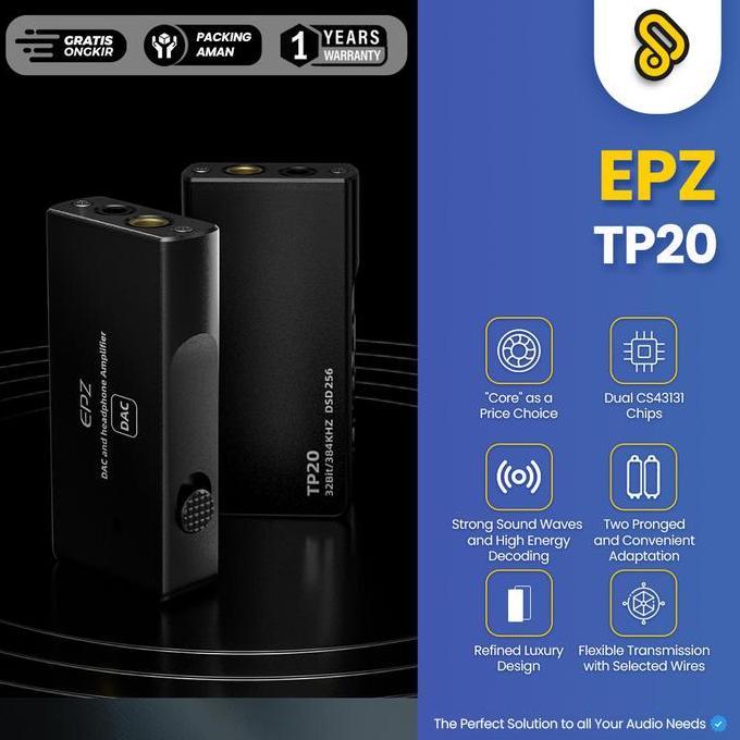 Promo EPZ TP20 Portable MQA USB DAC Audio Headphone Amplifier USB-C Diskon