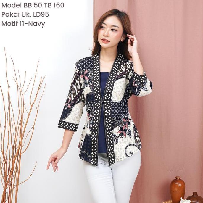 [ LIA ] LD95/110/120/130 Blouse Batik Modern Katun Stretch Premium Jumbo Bigsize