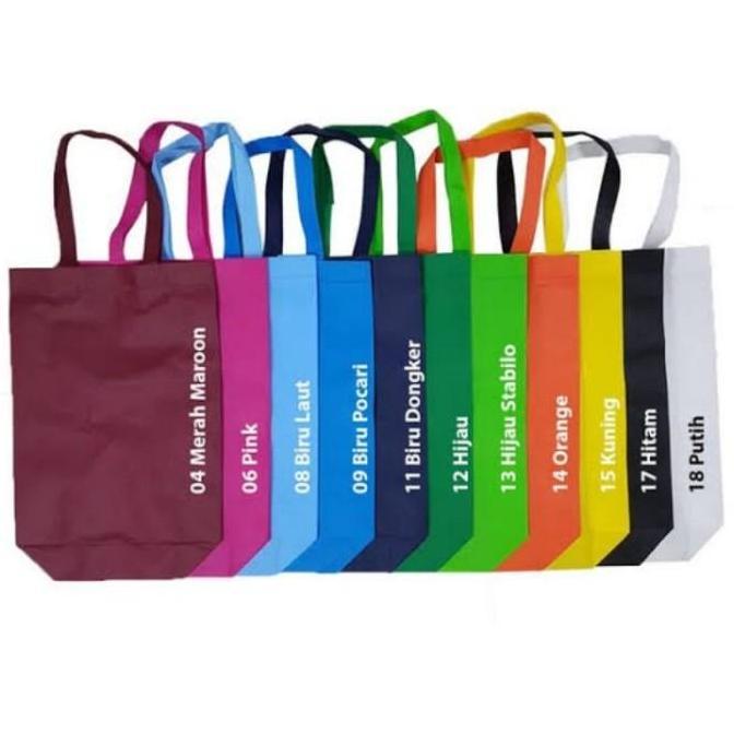 1 Lusin 12pcs Tas Kain Spunbond Goodie bag Handle Box Kotak 25x30x10cm