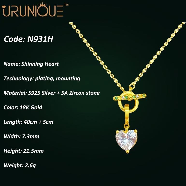 URUNIQUE Necklace 18K gold Kalung Perak asli 925 Kalung Emas
