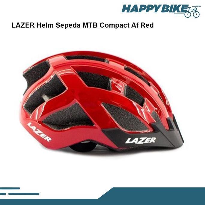 TERBARU LAZER Helm Sepeda MTB Compact Af Red Cycling Helmet Unisex