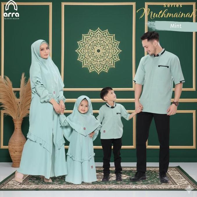 Arra Gamis Sarimbit Koko Couple Muslim Ayah Ibu Anak Muthmainnah Mint