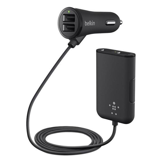NEW BELKIN Road Rockstar 4-USB Ports Front n Backseat Charging 7.2 Amp