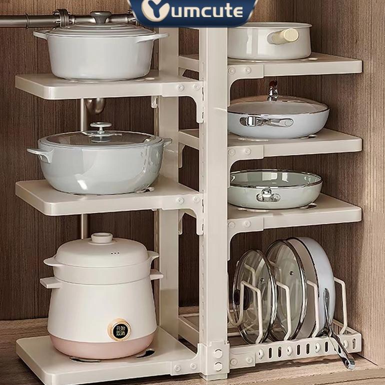 [Saik] Rak Panci Dapur Multifungsi Rak Lauk Kompor Sudut Wastafel Kabinet Berlapis Piring Letakkan R