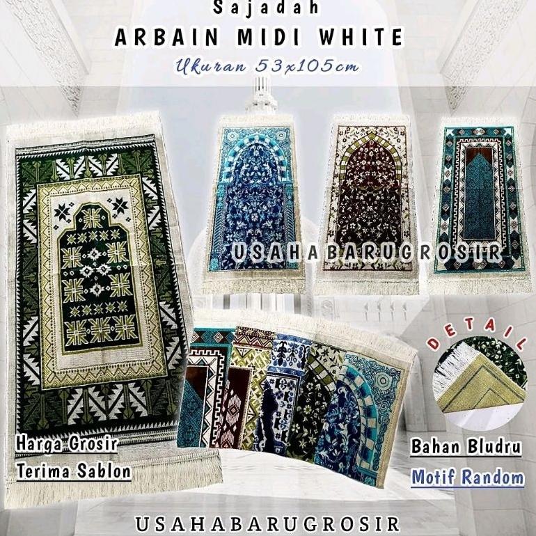 [TERBAIK] Grosiran Sajadah Carpet Arbain Bludru ISI 10 POTONG Midi ukuran 55x100cm turki turkiye bul