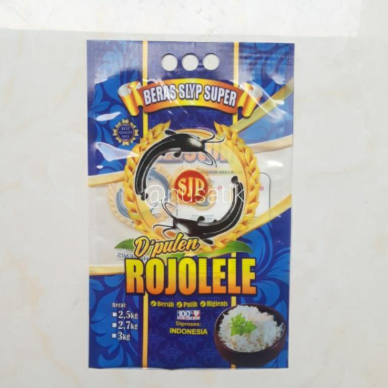 -WF- 100pcs kemasan plastik laminasi beras rojolele 2,5kg / 2,7kg / 3kg