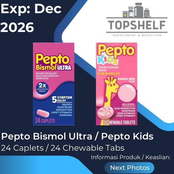 BEBAS ONGKIR - Pepto Bismol Ultra 24 Caps - Maag Asam Lambung Diare Nausea Heartburn