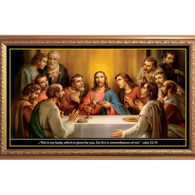 Lukisan Perjamuan Kudus Kanvas GRS95 100 x 50cm- Hiasan PerjamuanKudus