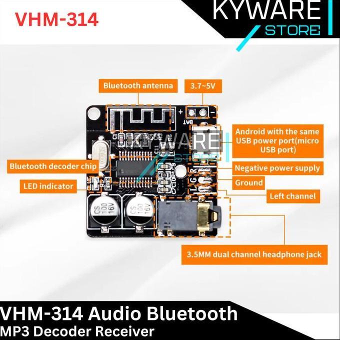 VHM314 XY-BT-Mini Module MP3 Bluetooth 4.1 VHM 314 XY BT Mini Red Black Audio Stereo Decoder Receive