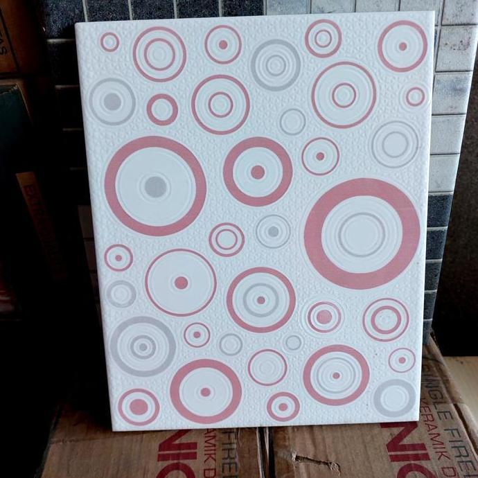 KERAMIK DINDING 20x25 PINK CIRCLE IKAD-DINDING KAMAR-DINDING DAPUR murah