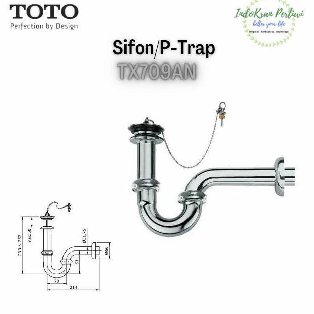 Sifon TOTO TX709AN / Leher angsa TOTO TX709AN / P-trap TOTO TX709AN