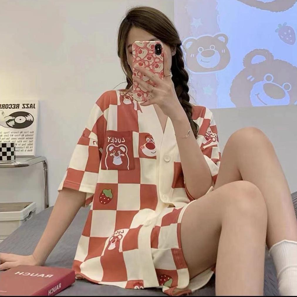 BIG PROMO YOOYI BAJU TIDUR WANITA SET DEWASA SEXY JUMBO CELANA PENDEK PIYAMA HP PEREMPUAN MODEL KEME