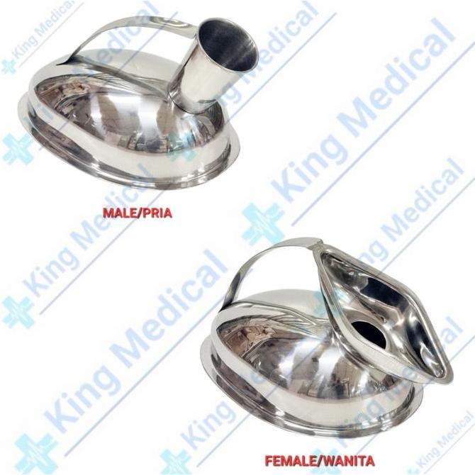 Urinal Pispot Pasien Stainless Pria/Wanita
